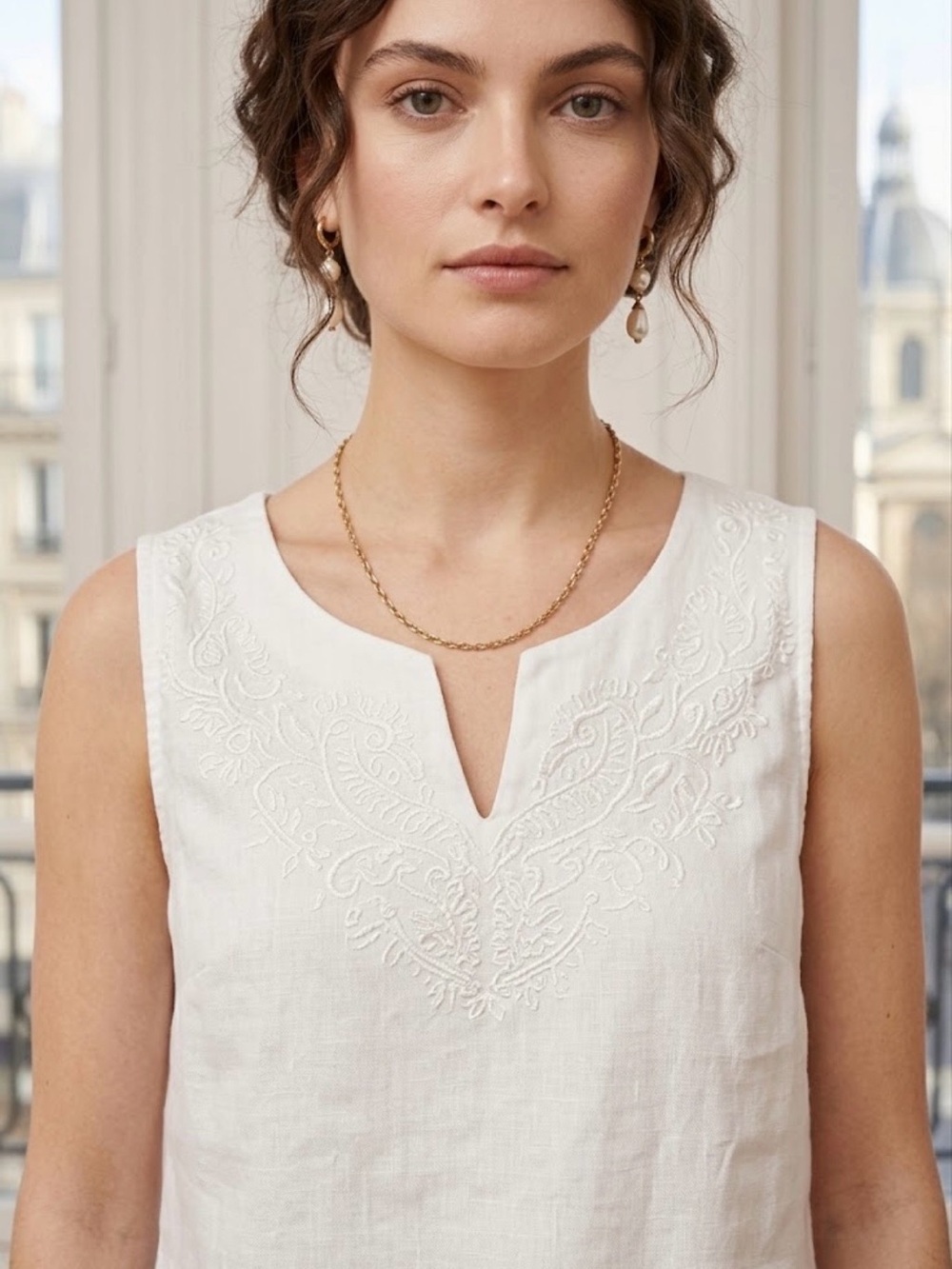 Cynthia Rowley elegantly linen top